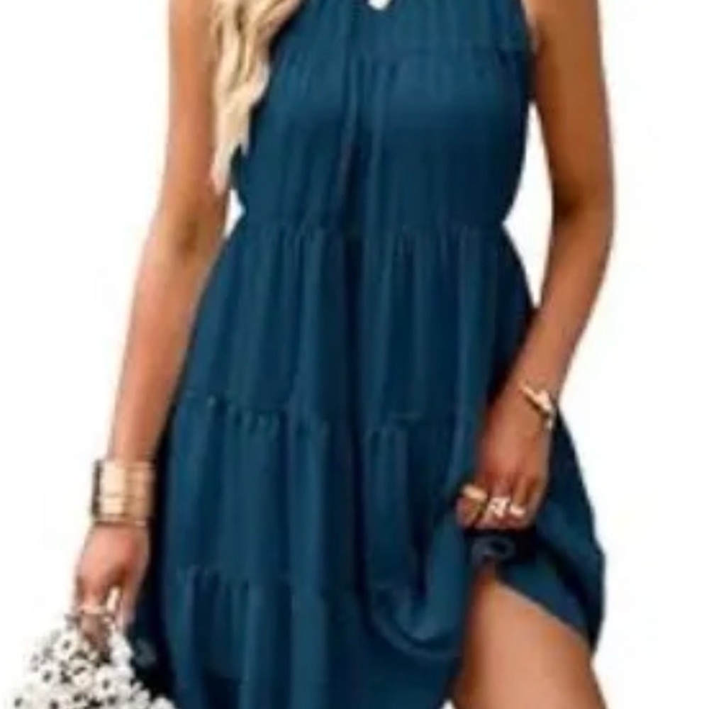 Elegant Teal Sleeveless Dress